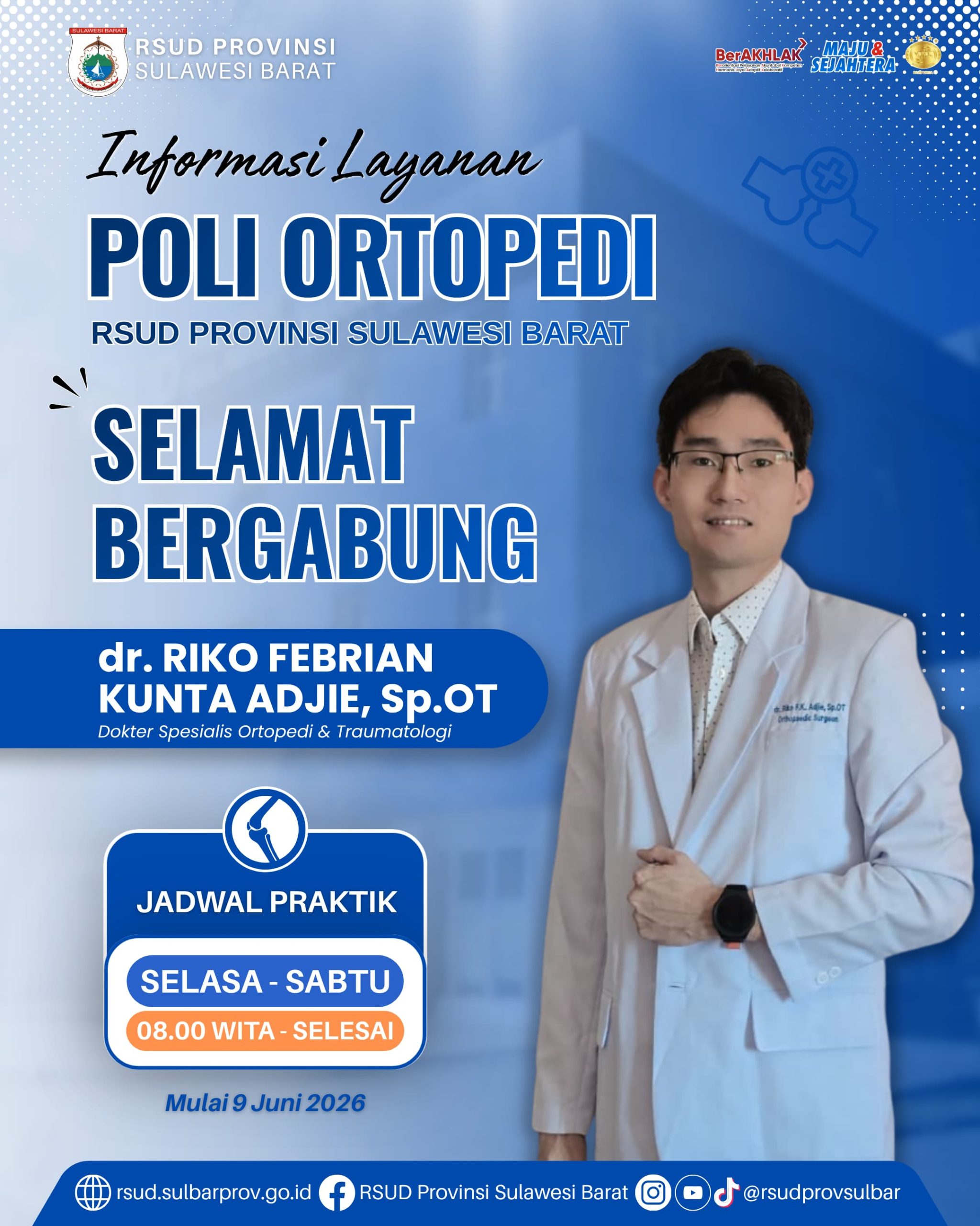 RSUD Sulawesi Barat Mulai Operasikan Poli Ortopedi, Target Kurangi Rujukan Pasien ke Luar Daerah