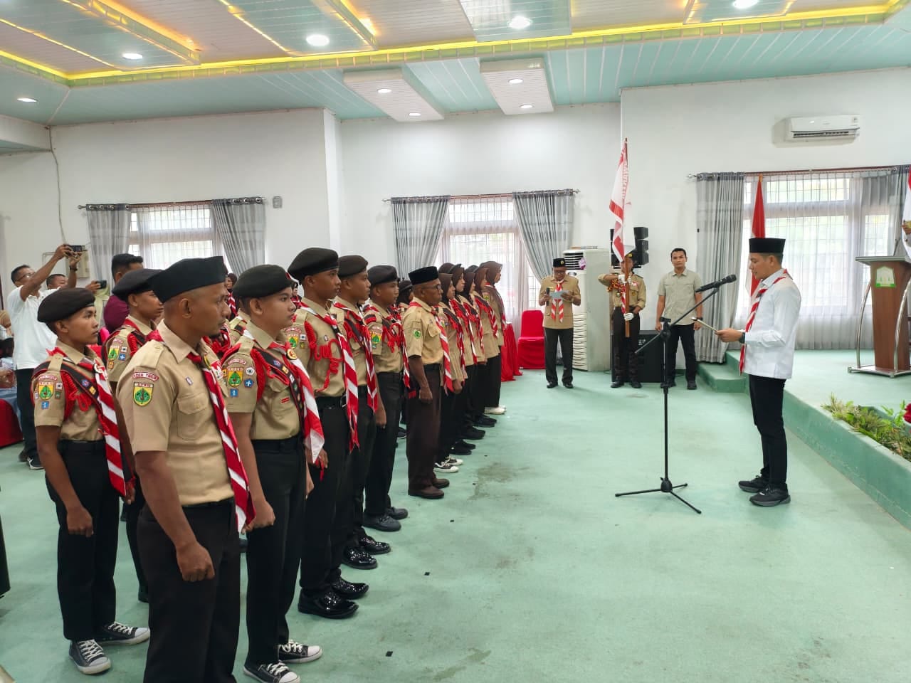 16 Pramuka Penggalang Aceh Timur Dilepas ke Jambore Nasional XII di Cibubur, Bekal Pionering hingga Semaphore