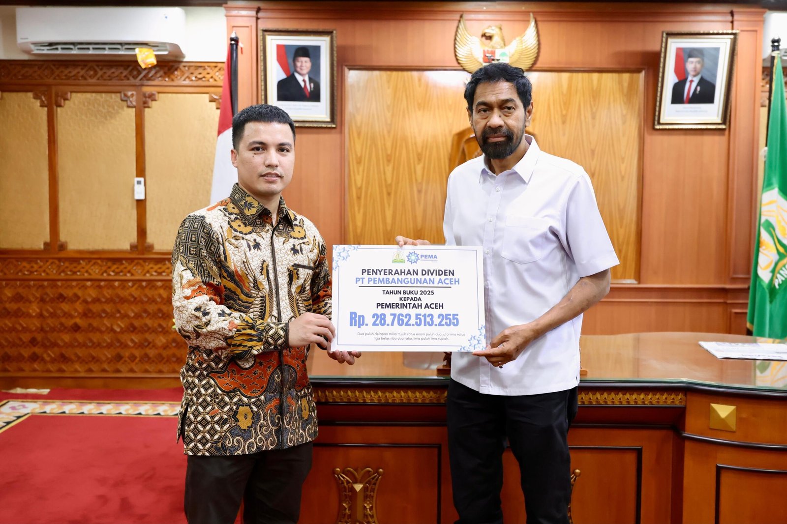 Dividen PT PEMA ke Pemprov Aceh Naik Jadi Rp28,76 Miliar, Gubernur Apresiasi Kinerja Perusahaan Daerah
