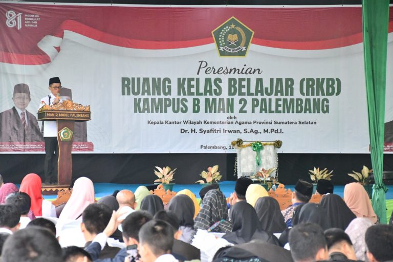Kakanwil Kemenag Sumsel Resmikan Gedung Baru Kampus B MAN 2 Palembang, Dua RKB Hasil Dana Komite