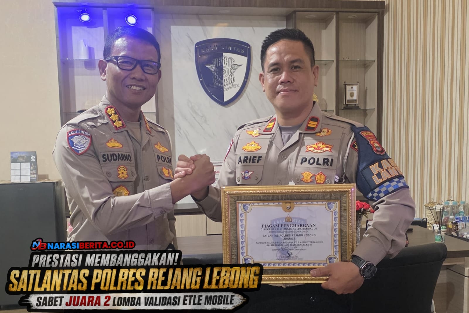 Satlantas Polres Rejang Lebong Juara 2 Lomba Validasi ETLE Mobile, Ini 9 Indikator Penilaiannya