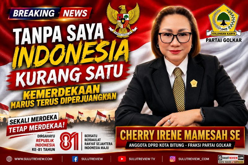 Ketua Fraksi Golkar Bitung Cherry Mamesah: Kemerdekaan RI ke-81 Momentum Peran Setiap Warga, Bukan Hanya Tokoh Besar