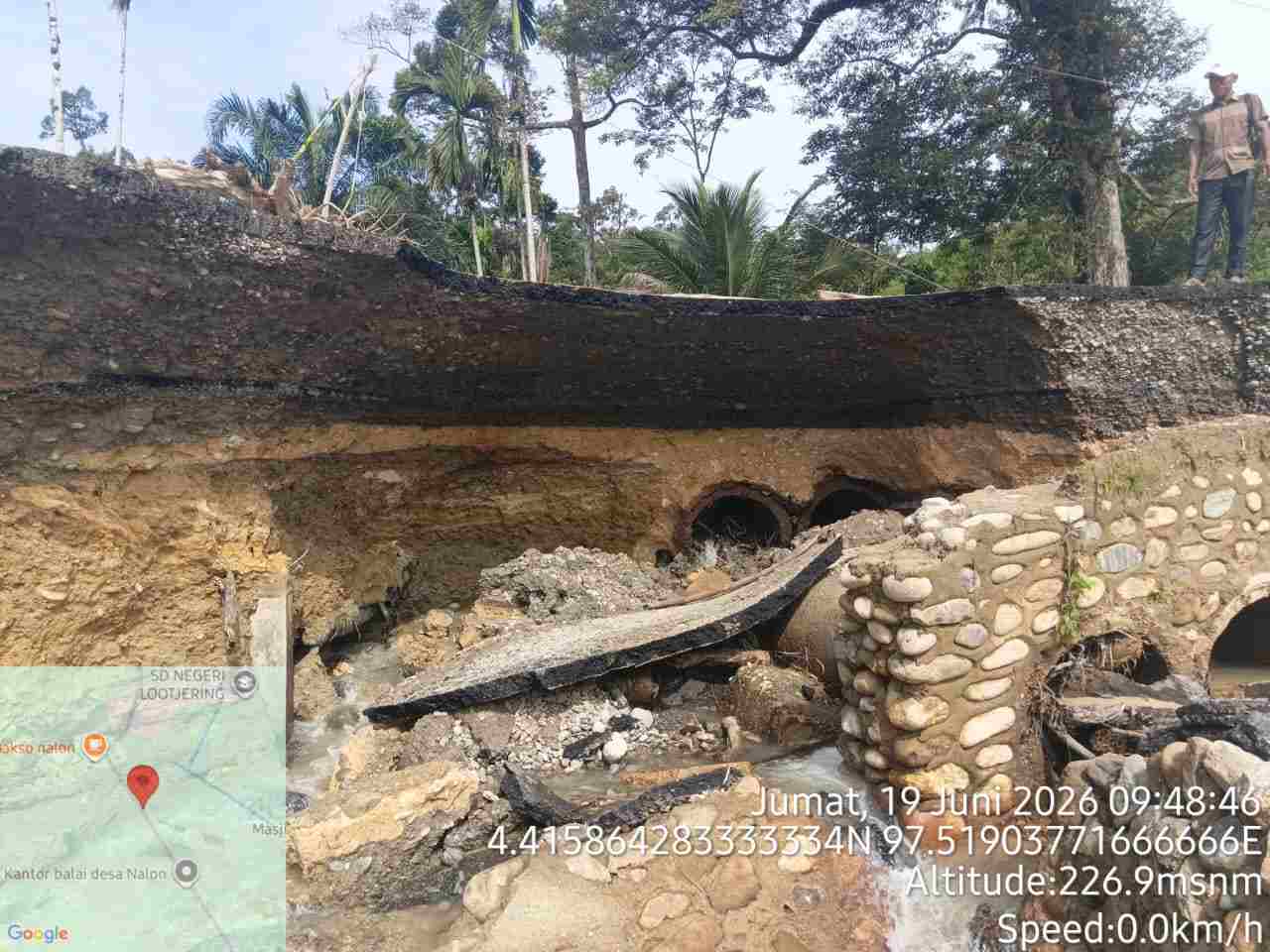 Jalan Nasional Aceh Timur–Gayo Lues di Desa Nalon Terancam Putus Akibat Abrasi Sungai, Warga Desak Penanganan Darurat