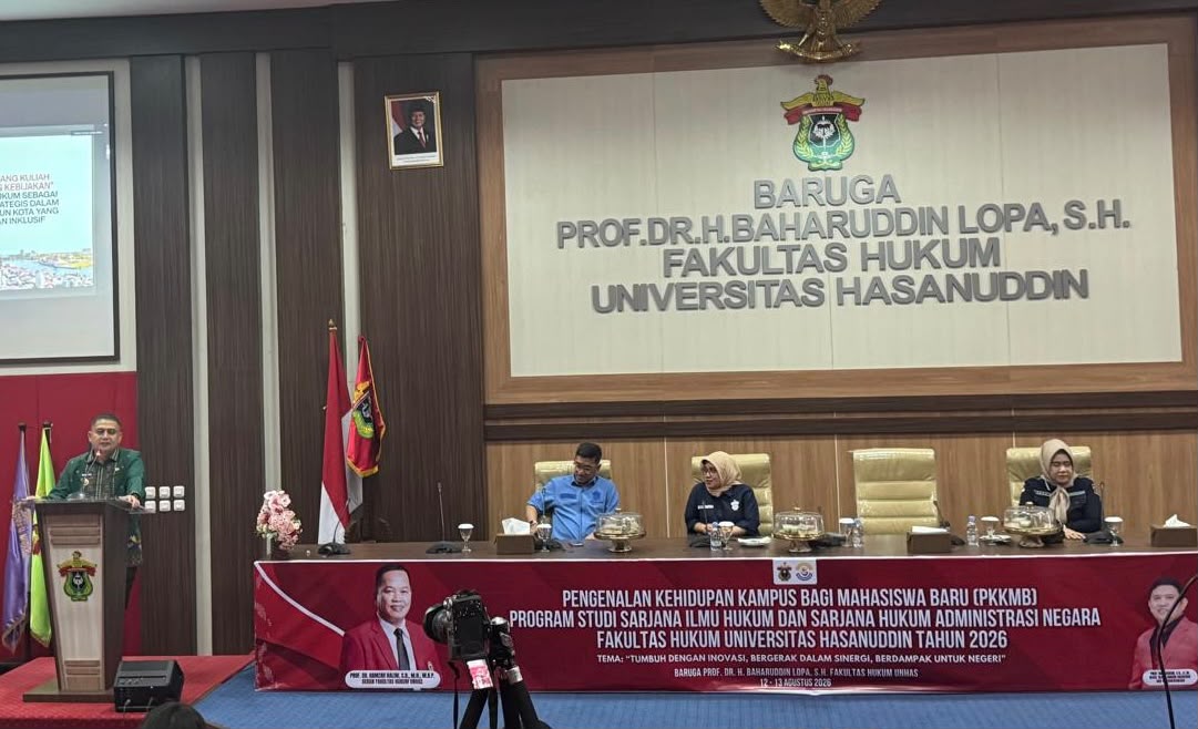 Wali Kota Makassar Munafri Arifuddin Bagikan Pengalaman Kepemimpinan ke Mahasiswa Baru FH Unhas