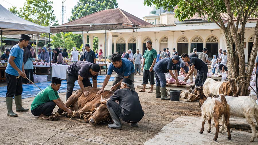 Disnakertrans Provinsi Bengkulu Sembelih 1 Ekor Sapi untuk Hewan Kurban di Hari Raya Idul Adha 1447 H
