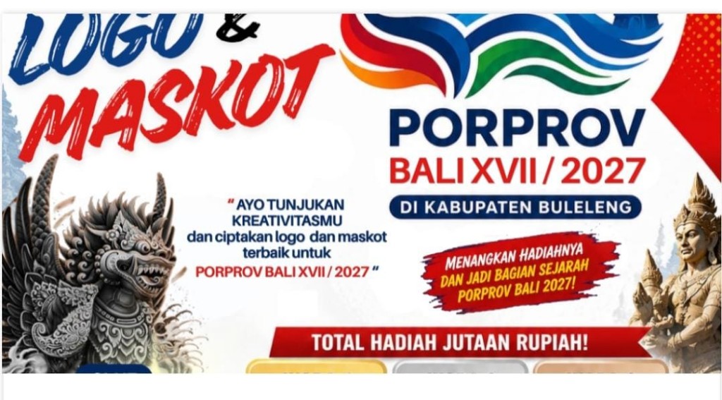 KONI Bali Buka Sayembara Logo dan Maskot Porprov 2027 di Buleleng, Hadiah Juara Sampai Rp 10 Juta