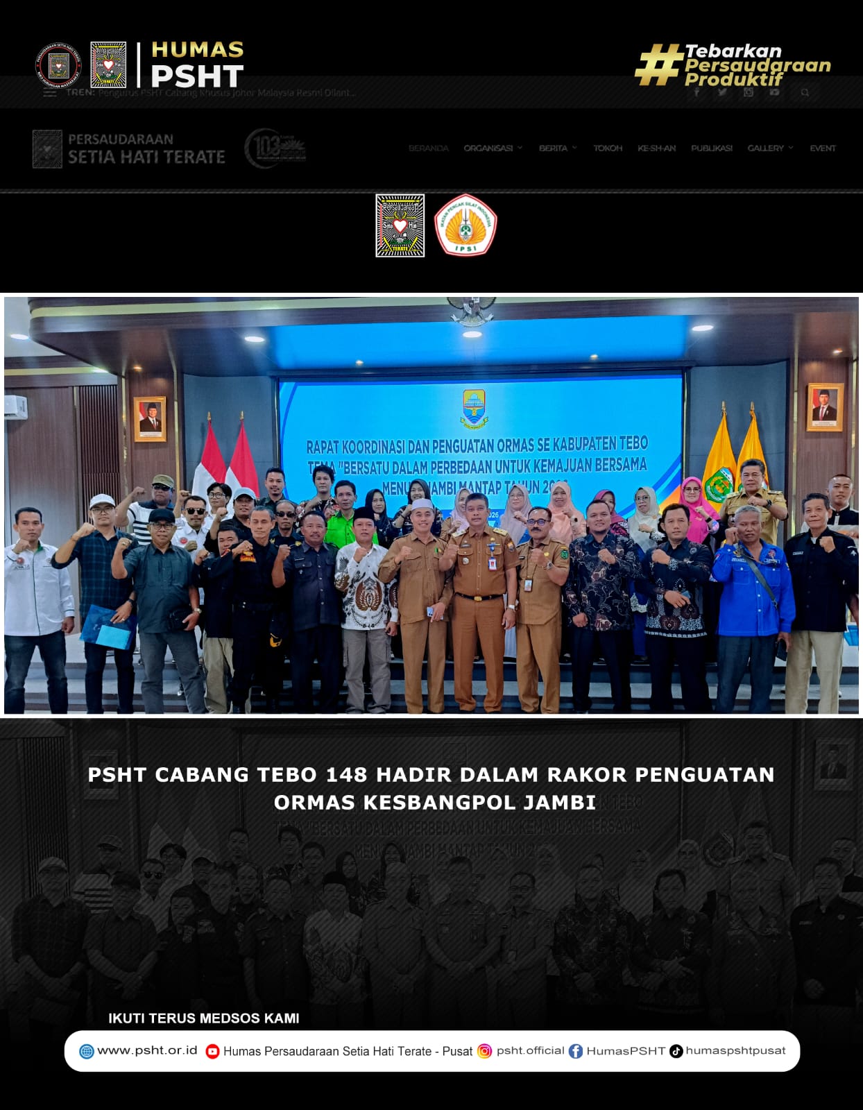 Bakesbangpol Jambi Gelar Rakor Ormas di Tebo, PSHT Siap Bersinergi Jaga Stabilitas Daerah