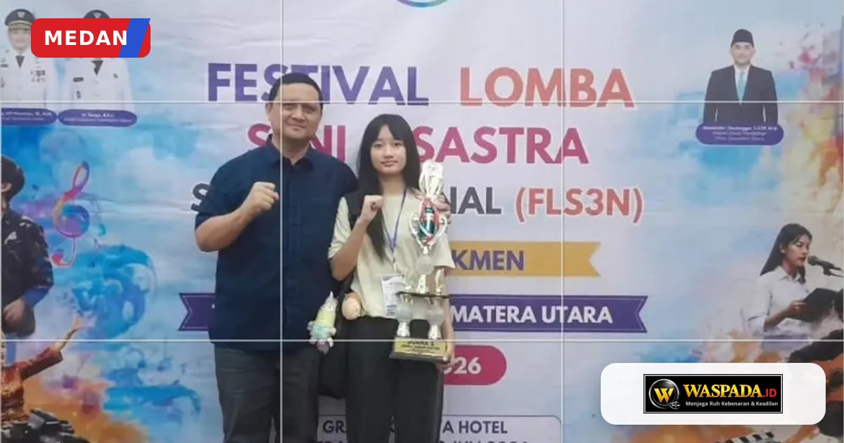 Pelajar SMAN 1 Medan Nashya Balqish Siregar Juara I Desain Poster FLS3N Sumut, Siap Berlaga di Tingkat Nasional