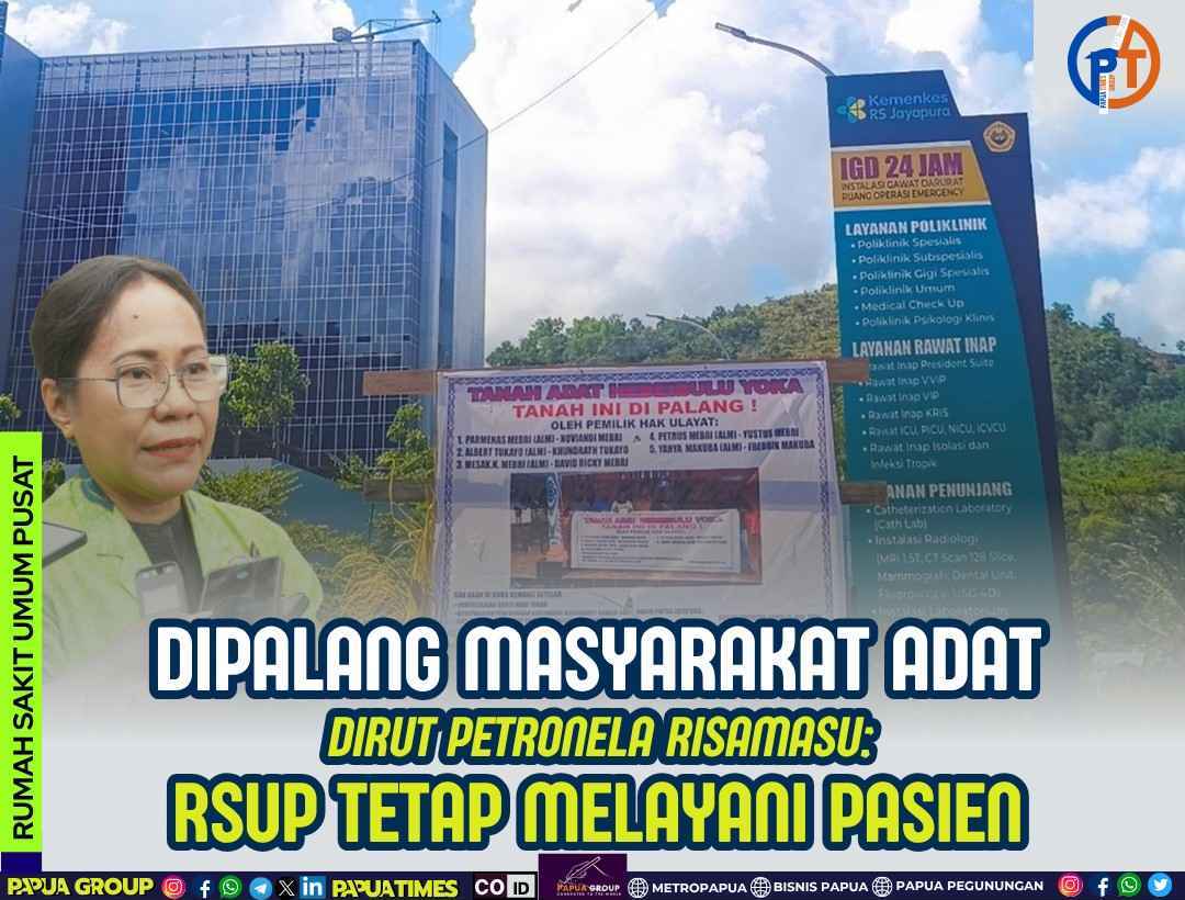 Masyarakat Adat Suku Hebeibulu Palang Gerbang RSUP Jayapura, Tuntut Ganti Rugi Lahan Rp 64 Miliar