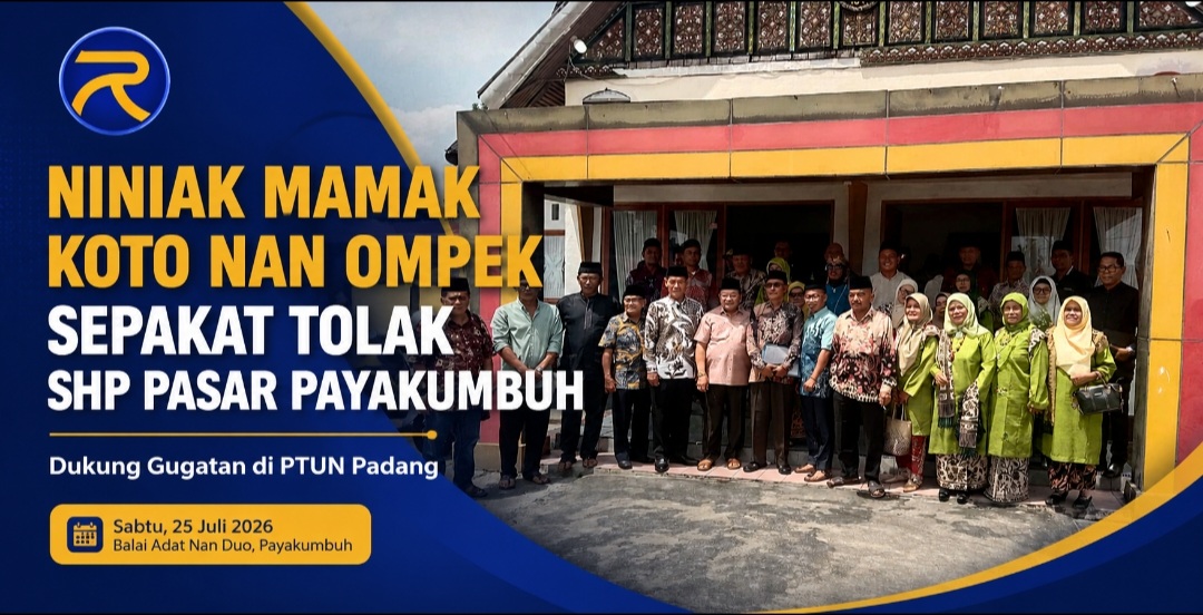 4 Alasan Niniak Mamak Koto Nan Ompek Payakumbuh Tolak SHP Pasar, Dukung Gugatan di PTUN Padang