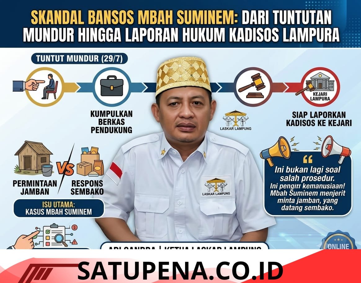 Laskar Lampung Lengkapi Berkas Laporan Kadis Sosial Lampung Utara ke Kejari, Tak Hanya Soal Mbah Suminem