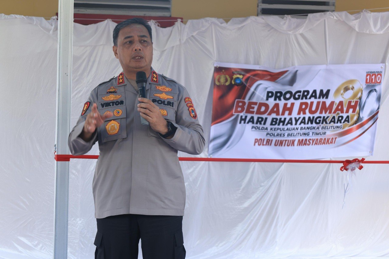 Kapolda Babel Resmikan Bedah Rumah di Belitung Timur, Ajak Warga Manfaatkan Call Center 110 untuk Laporan Cepat
