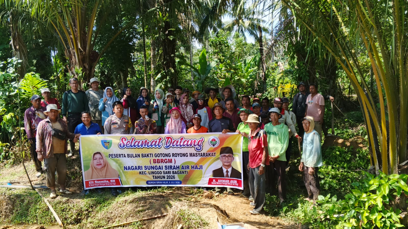 Gotong Royong BBGRM 2026 di Nagari Sungai Sirah Air Haji, Warga Bersihkan Saluran Irigasi Hamparan Sawah Bantayan