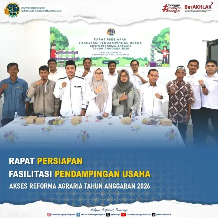 Kantah Tanjabbar Rapatkan Pendampingan Usaha Reforma Agraria, Targetkan Petani Tak Hanya Dapat Sertifikat