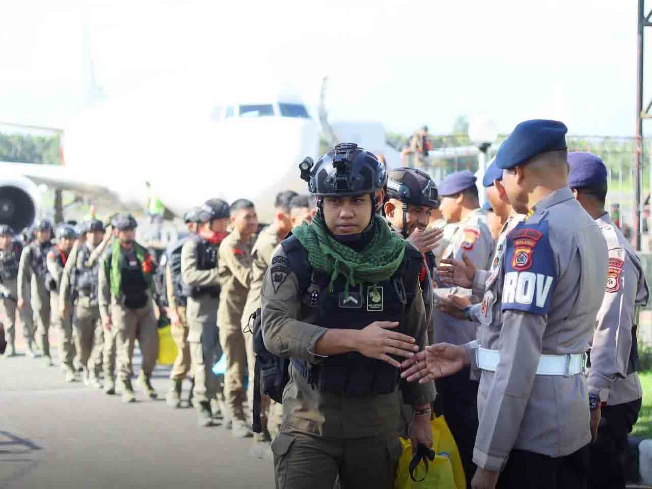 100 Personel Brimob Maluku Tiba di Ambon Usai Enam Bulan Jaga Kawasan Freeport di Papua Tengah