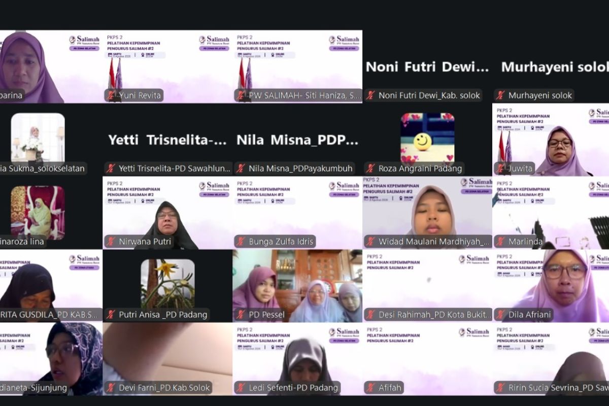 PW Salimah Sumatera Barat Gelar Pelatihan Kepemimpinan untuk 256 Pengurus Daerah dari 19 Kota/Kabupaten