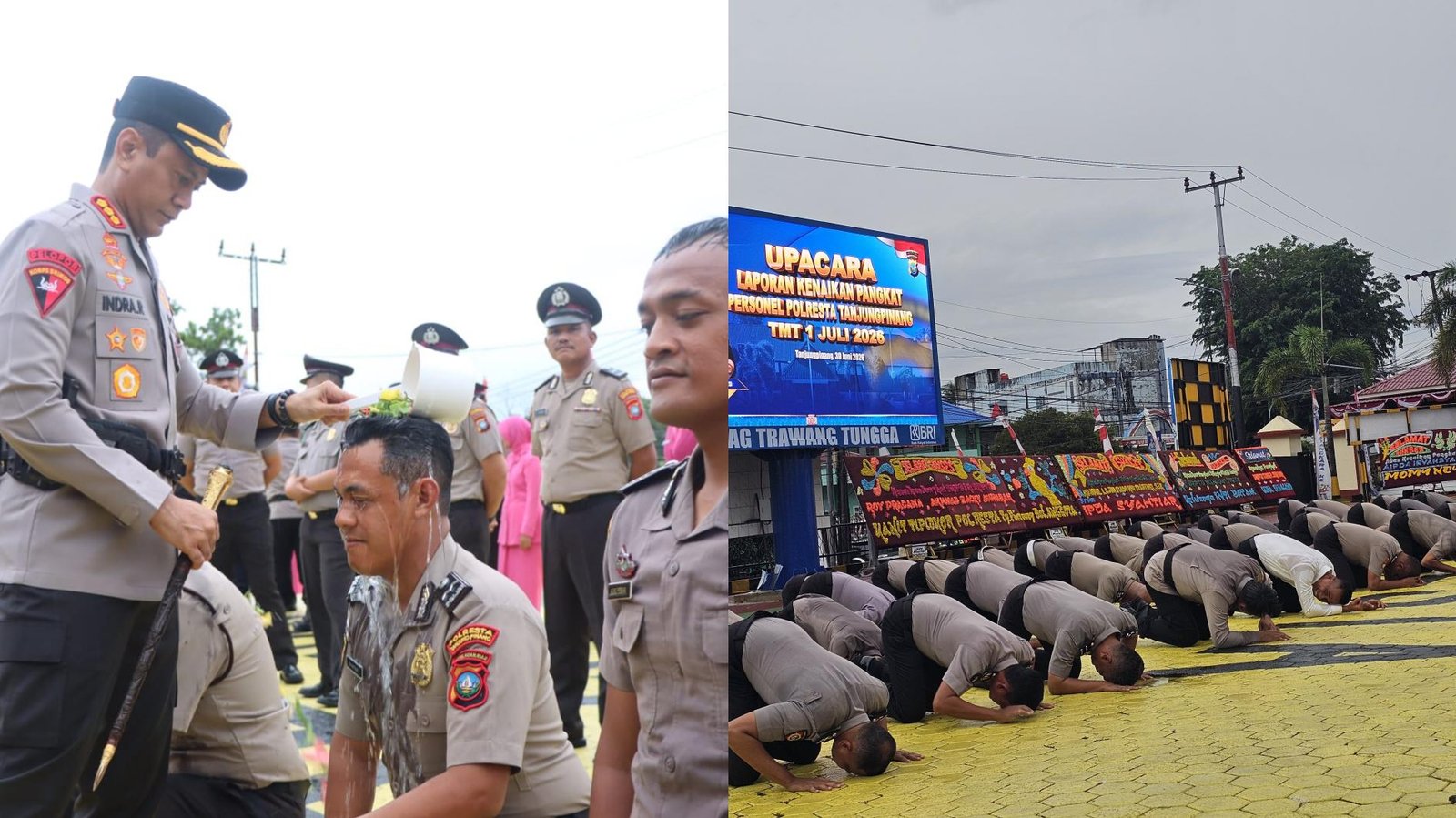 Sujud Syukur Warnai Kenaikan Pangkat 58 Personel Polresta Tanjungpinang, Kombes Indra Beri Amanah Baru