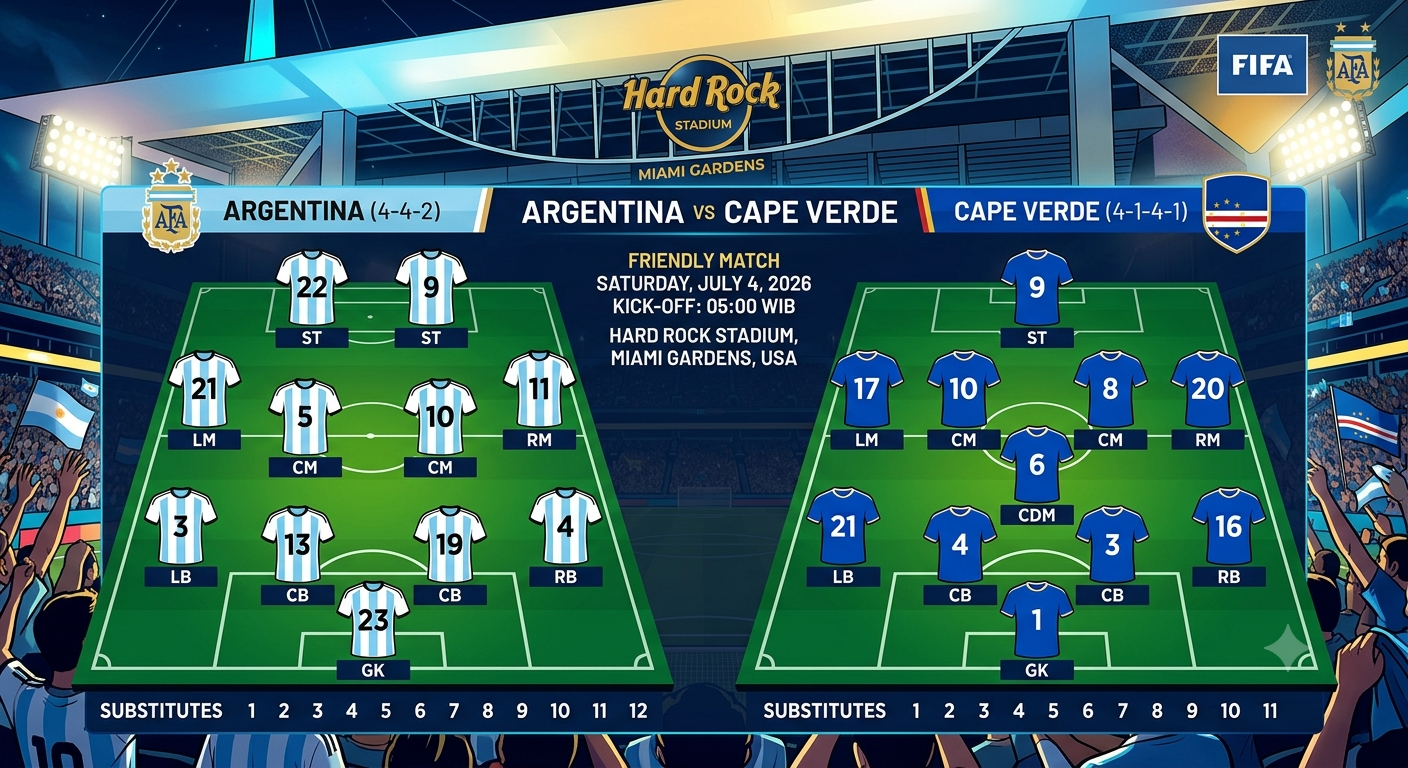 Prediksi Argentina Vs Cape Verde di Piala Dunia 2026, Messi Jadi Andalan di Laga Hidup Mati