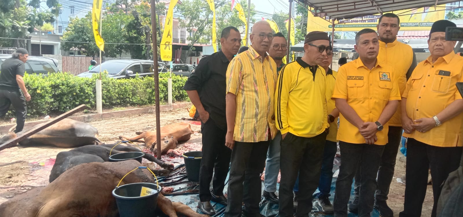 DPD Golkar Sumut Sembelih 18 Hewan Kurban, 3.000 Paket Daging Dibagikan ke Warga Medan dan Sekitarnya
