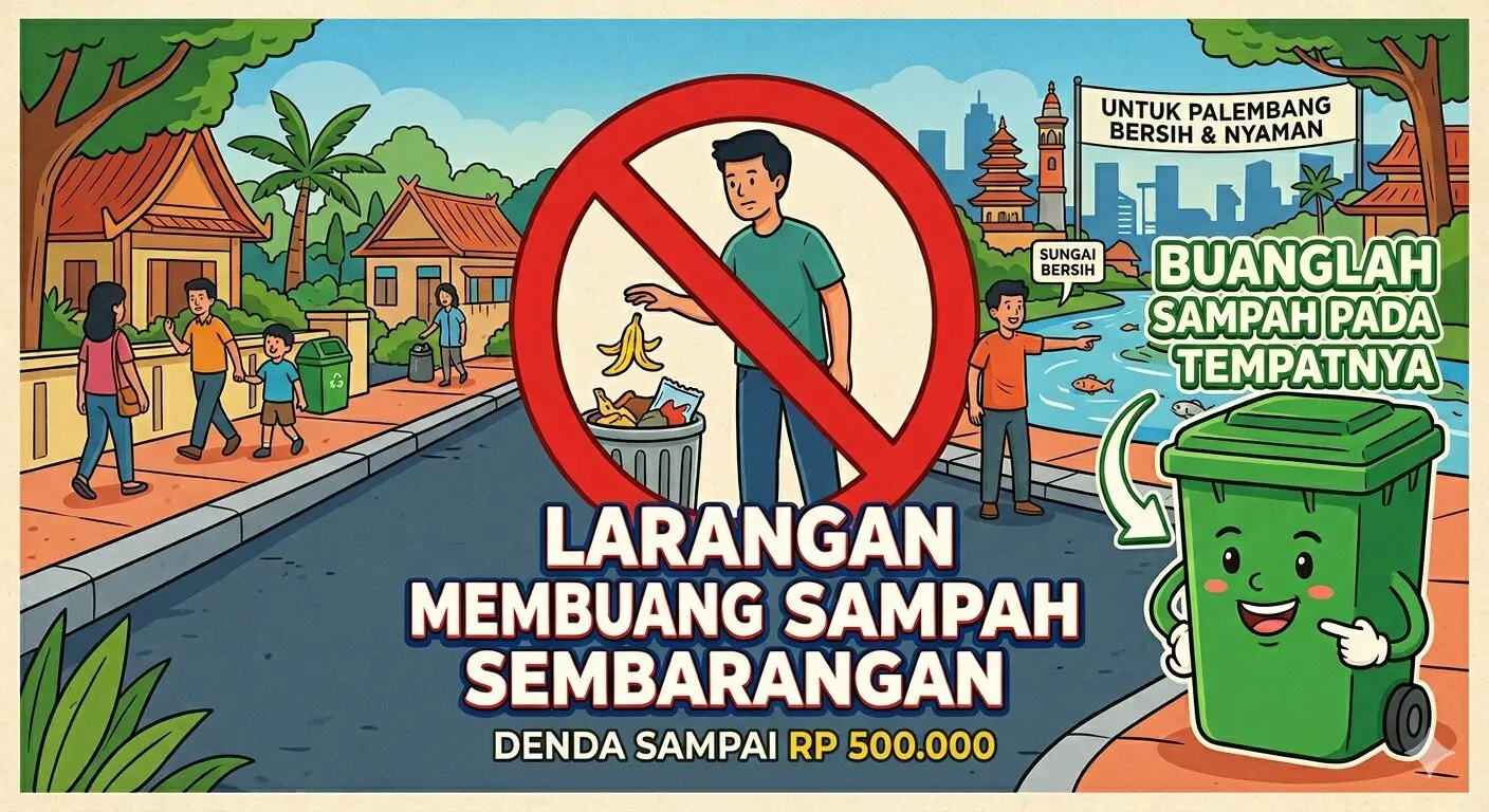 Palembang Berlakukan Denda Sampah Hingga Rp500 Ribu, Warga Bisa Laporkan Pelanggar Lewat Aplikasi SiPeduli