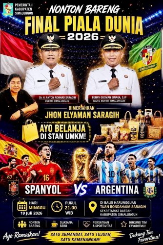 Pemkab Simalungun Siapkan Nobar Final Piala Dunia 2026 di Balei Harungguan, UMKM Lokal dan Artis Ibukota Meriahkan Acara