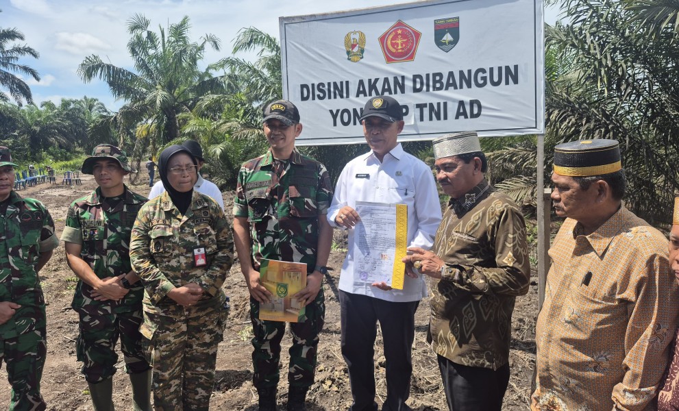 KKSS Inhil Hibahkan Lahan untuk Pembangunan Batalyon Infanteri Yonif TP