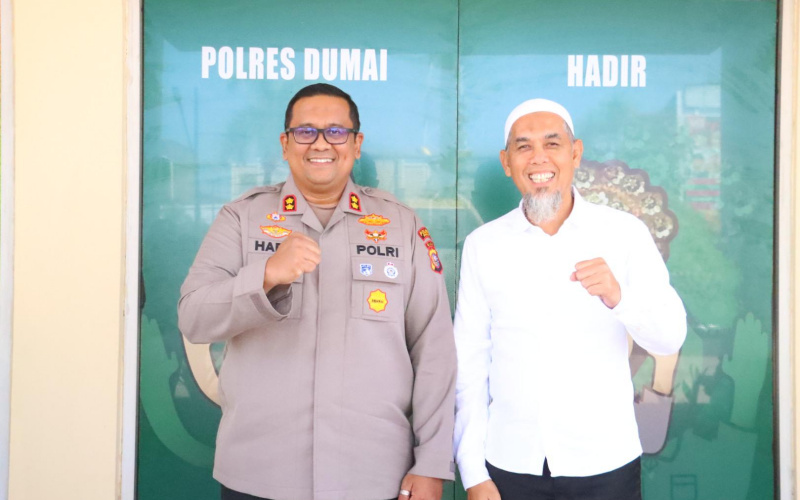 Bersinergi, Kapolres Dumai Sambut Kunjungan Walikota H Paisal