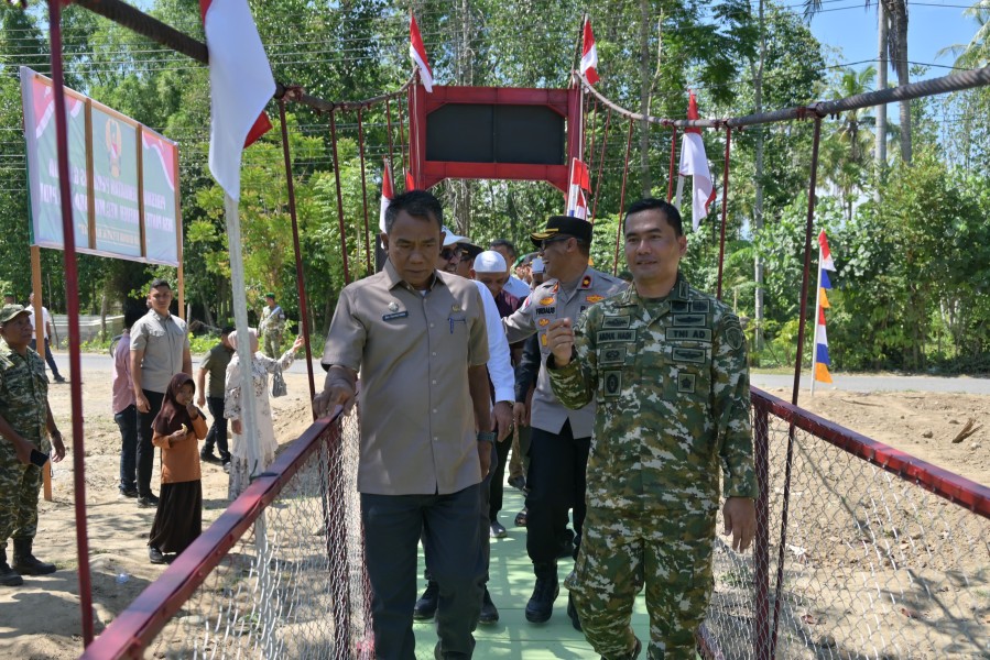 Dandim 0102/Pidie Bersama Forkopimda Resmikan Jembatan Perintis Garuda, Wujud Nyata Negara Hadir Tingkatkan Kesejahteraan Masyarakat