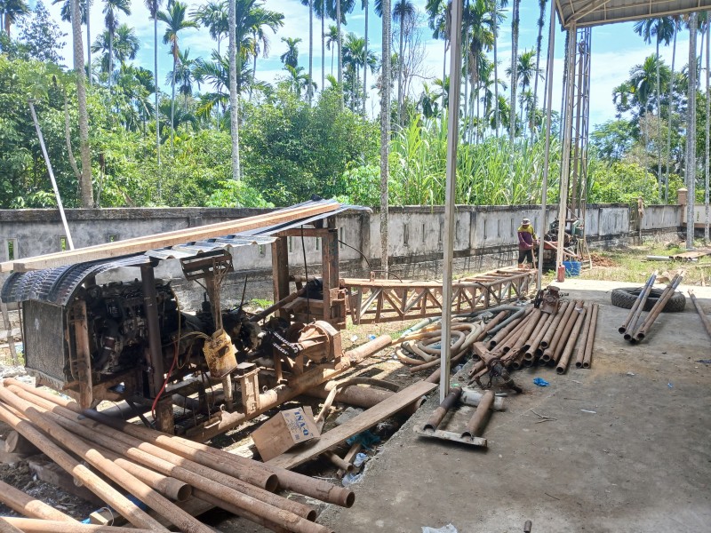 Satgas TMMD Ke-129 Kodim 0102/Pidie Mulai Bor Sumber Air Bersih di Komplek Masjid Desa Blang Cot