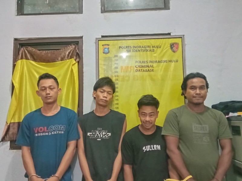 Komplotan Pelaku Narkoba, Polsek Batang Cenaku Tetapkan Empat Tersangka, Puluhan Gram Sabu Disita