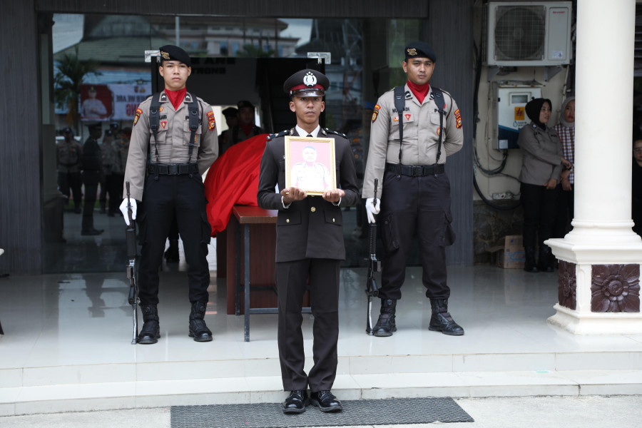 Iptu Fauzan Putra Hantama Wafat, Polres Inhil Gelar Upacara Penghormatan Terakhir