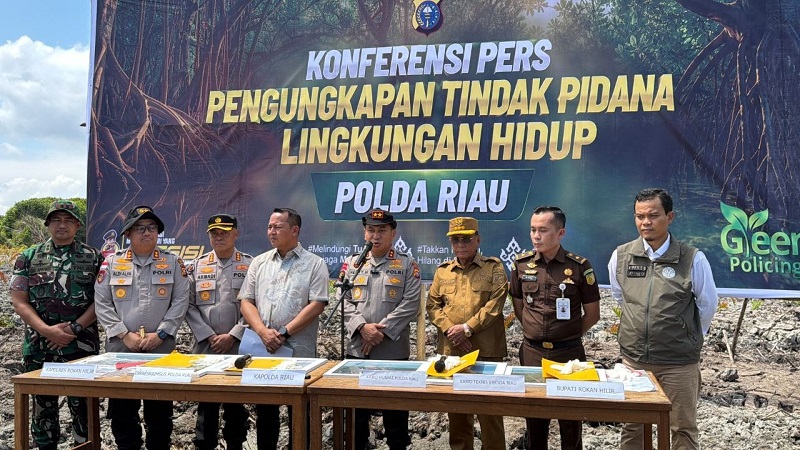 Nekat Rambah Hutan HPK dan Mangrove di Rohil, Polisi Tetapkan AF dan SA Jadi Tersangka