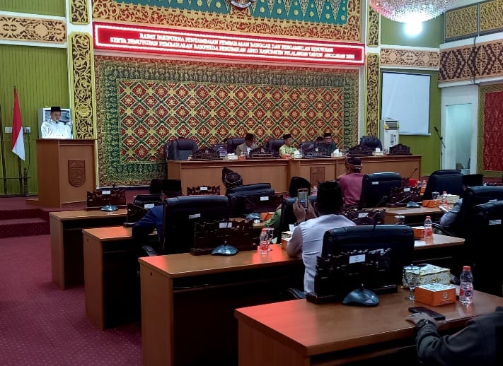 DPRD Pelalawan Gelar Paripurna Penyampaian Pembahasan Banggar dan pengambilan Keputusan Ranperda
