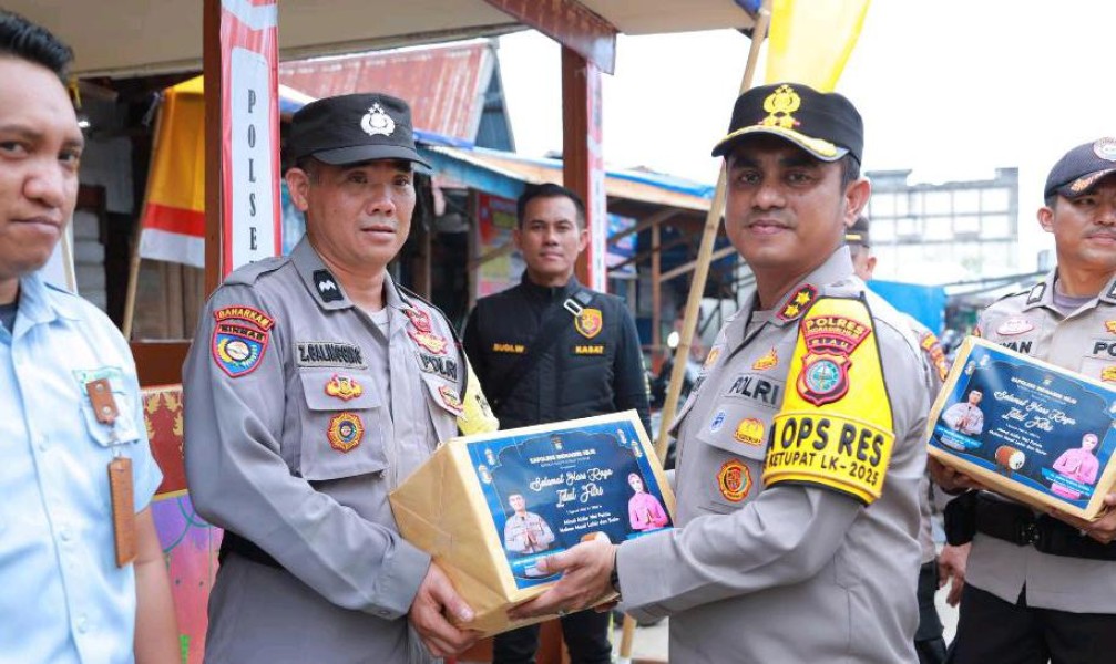 Kapolres Inhil Pantau Arus Balik Mudik Lebaran di Guntung