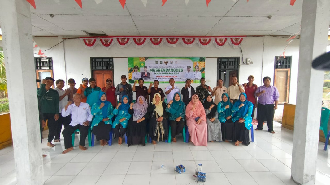 Babinsa Koramil 06/Kateman Hadiri Musrenbangdes Sumber Jaya Tahun Anggaran 2026