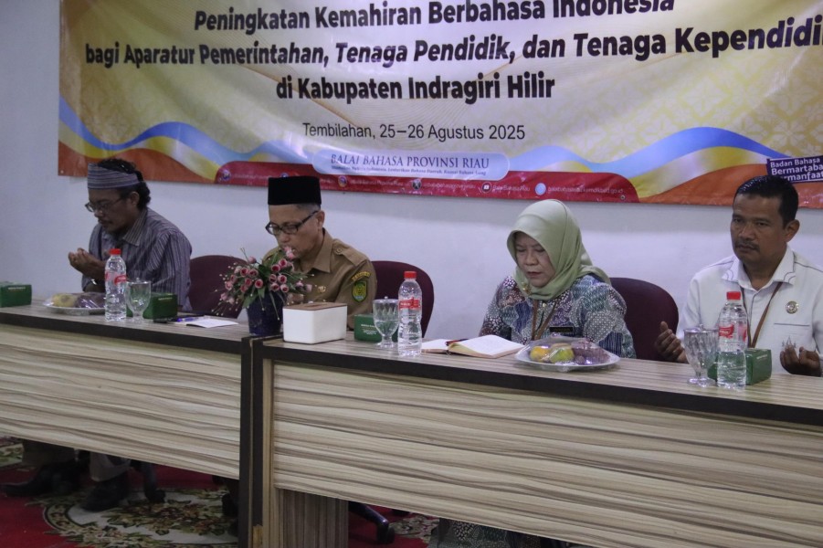 Bupati Inhil Diwakili Asisten III Setda Hadiri Kegiatan Peningkatan Kemahiran Berbahasa Indonesia
