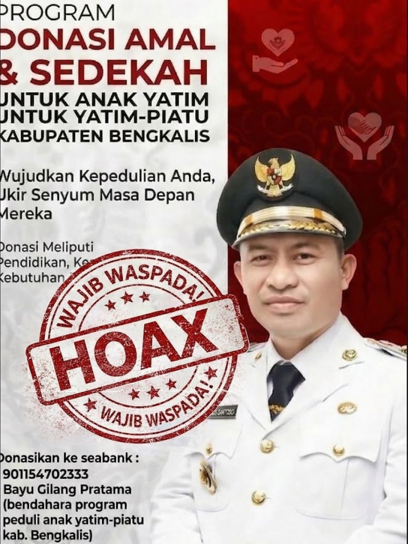 Modus Jual Anak Yatim: Wajah Wabup Bengkalis Dicatut untuk Donasi Bodong!