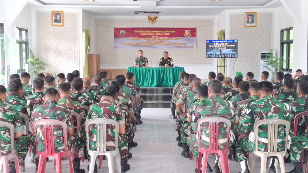 Personel Kodim 0314/Inhil Ikuti Sosialisasi Ops Gaktib dan Yustisi