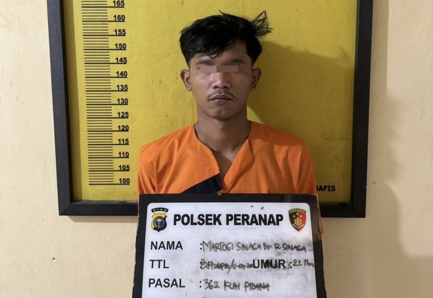 Polsek Peranap Kejar Maling Motor Sampai ke Sumatera Utara