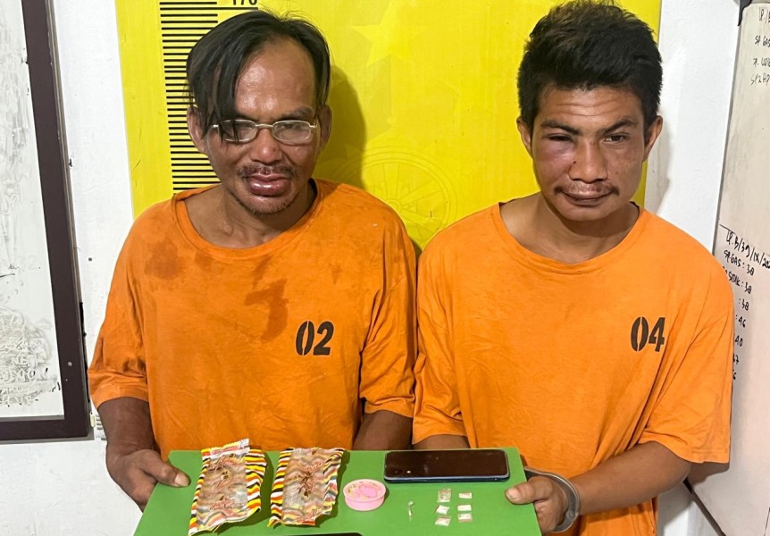 Polsek Batang Gansal Sita 7 Paket Sabu Dari 2 Tersangka