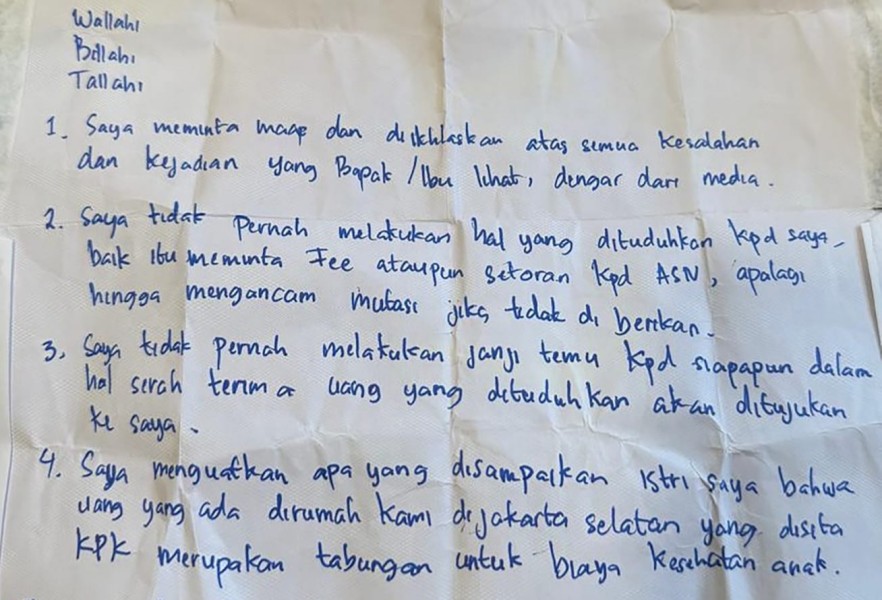 Surat Sumpah Abdul Wahid Bantah Tuduhan KPK Beredar ke Publik