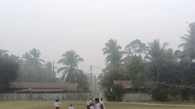 Kabut Asap Karhutla di Riau Mengerikan, Malam ini Pekanbaru dan Rengat Terdampak Parah, Jarak Pandang Sisa 2 Km