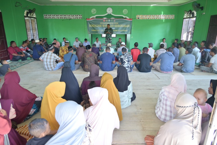 Melalui Program Nonfisik TMMD, Kodim 0102/Pidie Perkokoh Semangat Persatuan dan Cinta Tanah Air