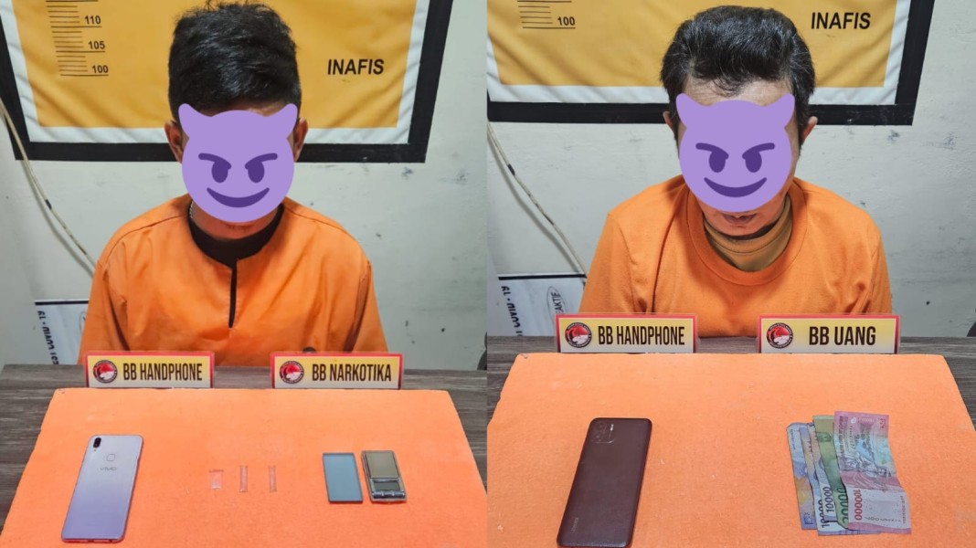 Polres Inhil Bekuk 2 Pengedar Sabu di Kelurahan Tembilahan Kota