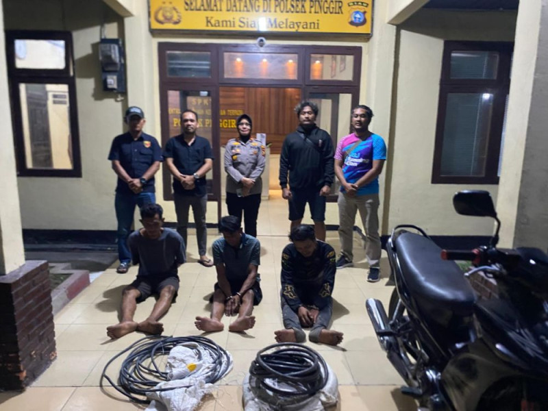 Tiga Pelaku Pencurian Kabel di Tol Pekanbaru-Dumai Ditangkap Polisi