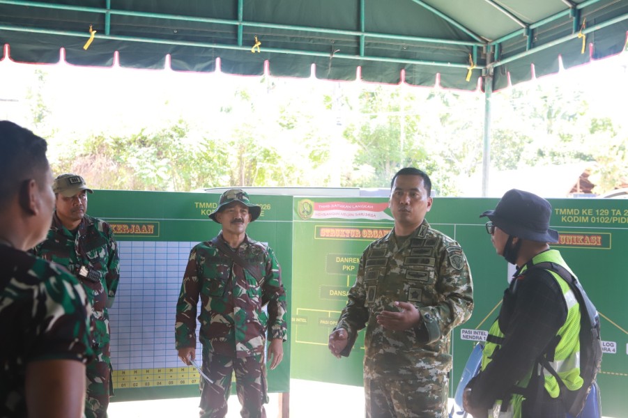 Dandim 0102/Pidie Perkuat Pengawasan TMMD ke-129 Lewat Peninjauan Posko Kendali