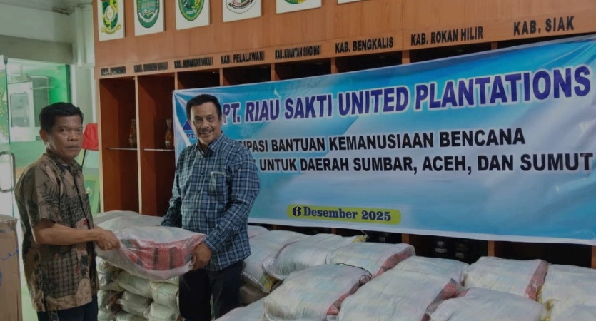 Sambu Group Berikan Bantuan untuk Korban Bencana Sumatera via Disbun Riau