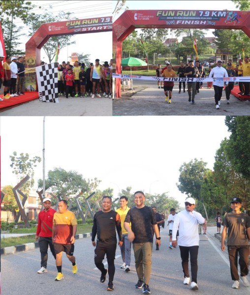 Polres Pelalawan Sukses Gelar Fun Run Road To Riau Bhayangkara 2025