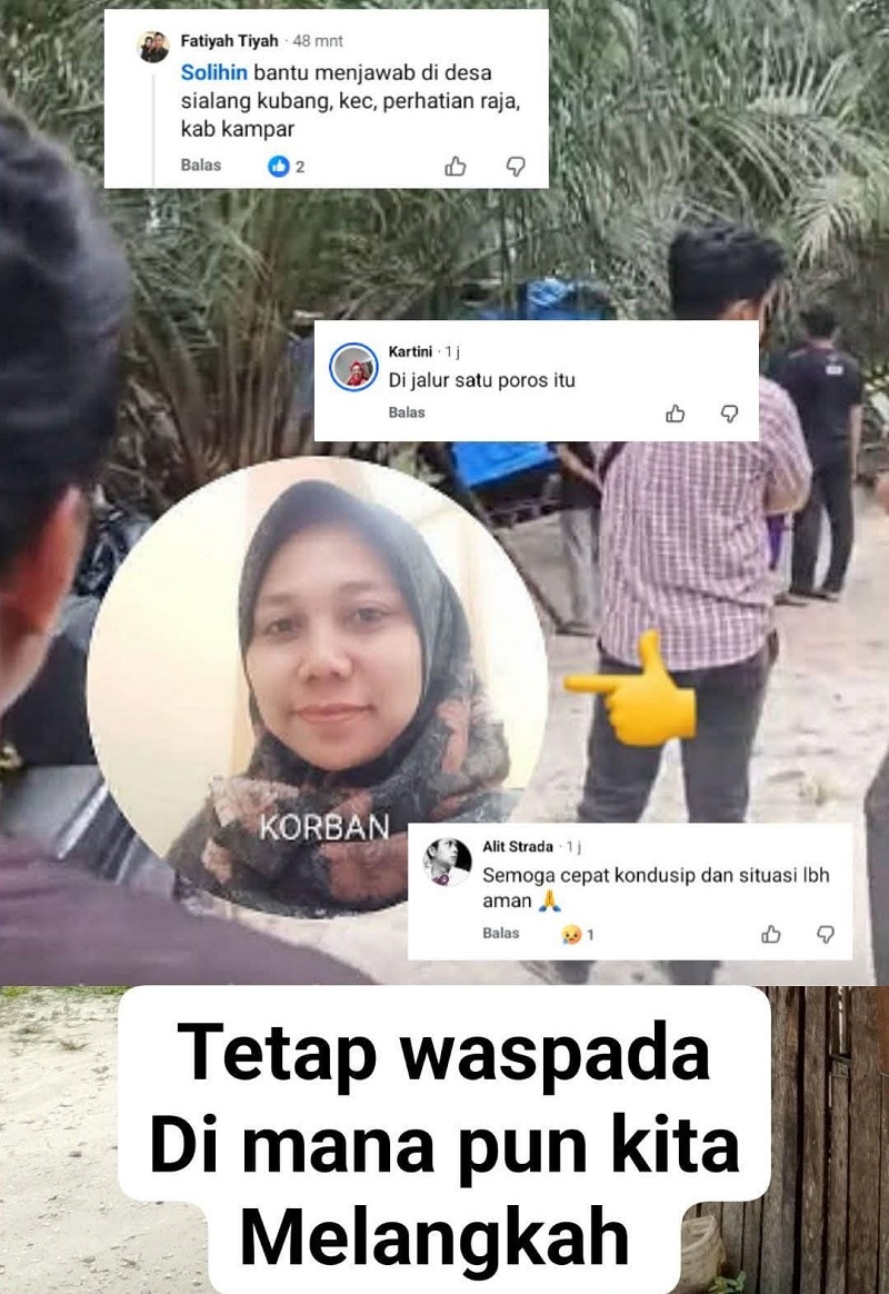 Kampar Berdarah: Ibu Muda Tewas Dibacok di Kebun Sawit, Polisi Masih Bungkam