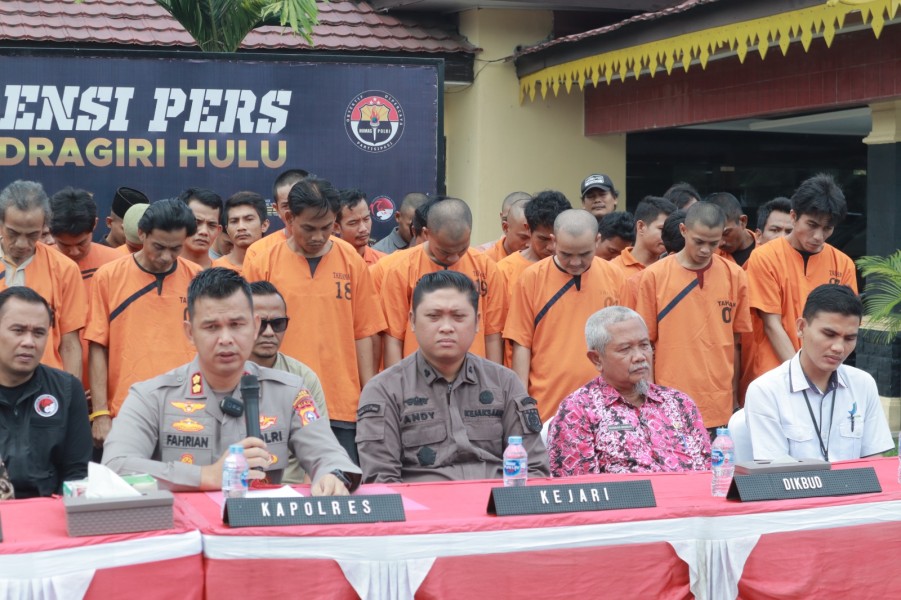 Polres Inhu Bekuk 63 Tersangka Narkoba